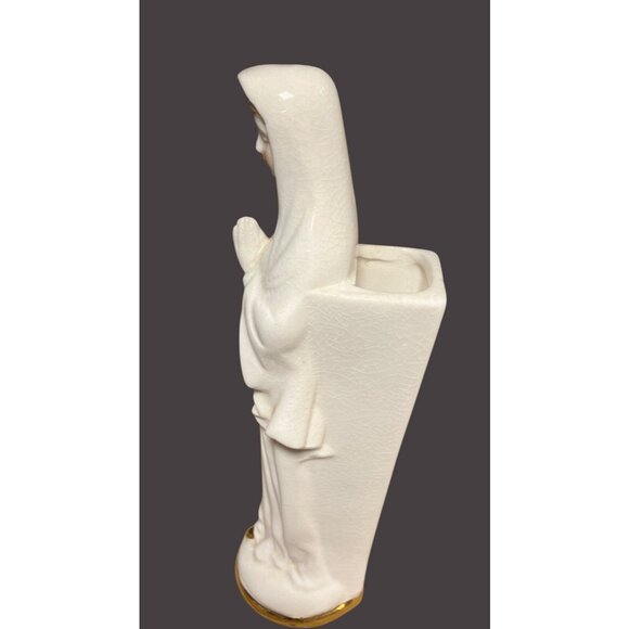 Fine Quality Vintage Ceramic Virgin Mary Statue Vase Japan - Picture 8 of 12